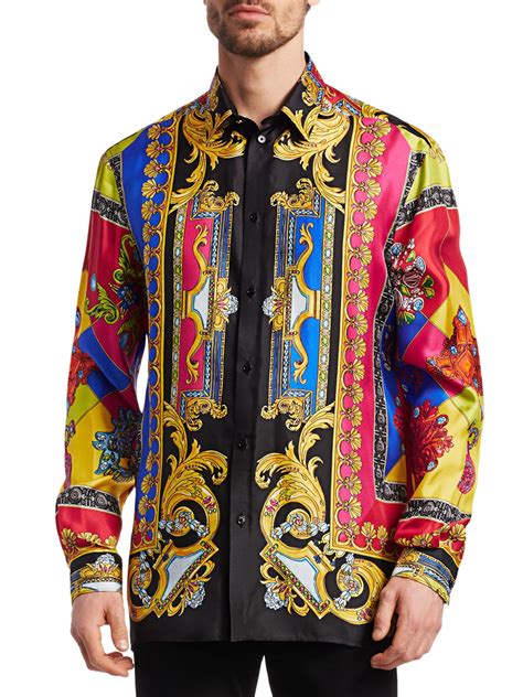 buy mens versace silk shirts|versace men silk shirt sale.